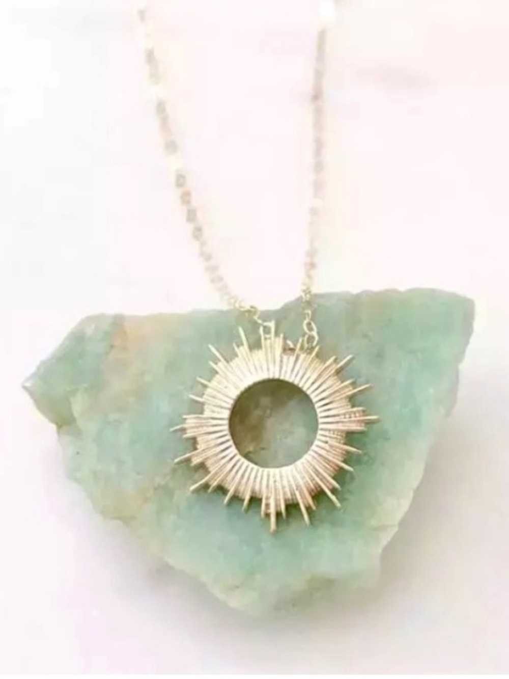 Bohemian Rhapsody 14k Gold Plated Sunburst Pendant Necklace